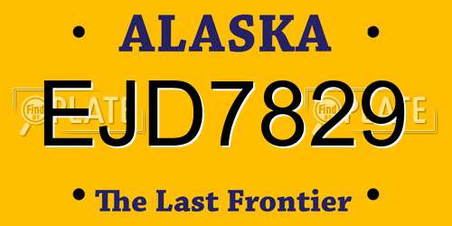 EJD7829 Alaska License Plate