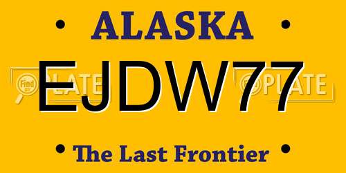 EJDW77 Alaska License Plate