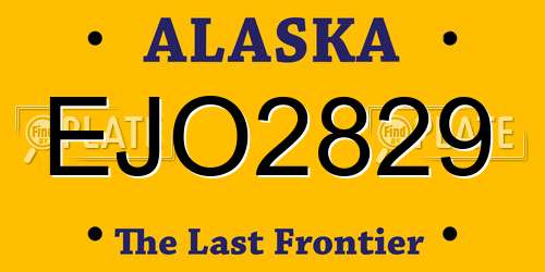 EJO2829 Alaska License Plate