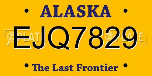EJQ7829 Alaska License Plate