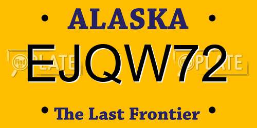 EJQW72 Alaska License Plate