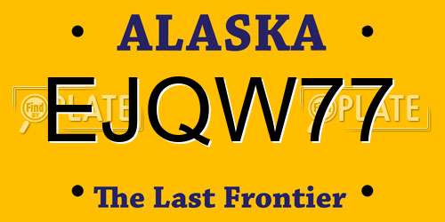 EJQW77 Alaska License Plate