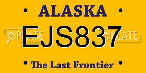 EJS837 Alaska License Plate