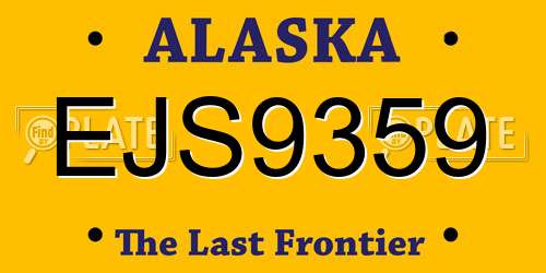 EJS9359 Alaska License Plate