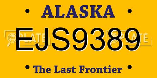EJS9389 Alaska License Plate