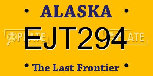 EJT294 Alaska License Plate