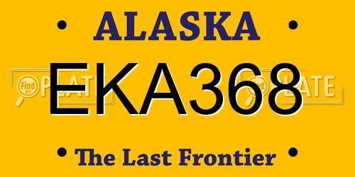 EKA368 Alaska License Plate