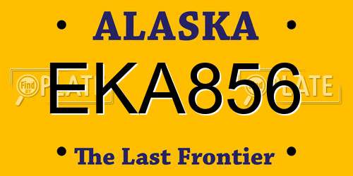 EKA856 Alaska License Plate