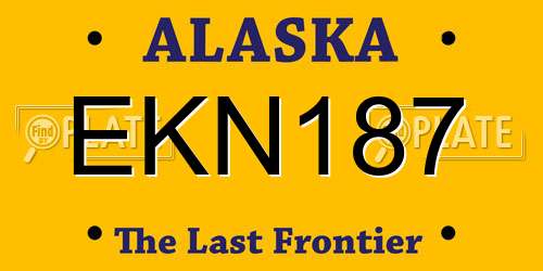 EKN187 Alaska License Plate