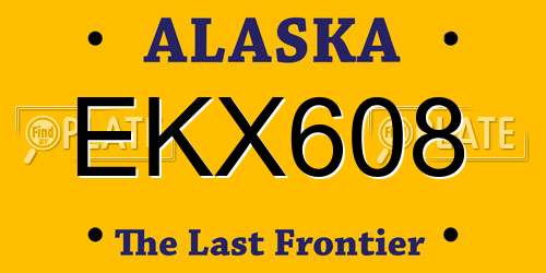 EKX608 Alaska License Plate
