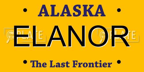ELANOR Alaska License Plate