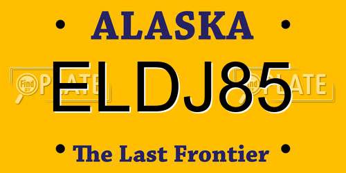 ELDJ85 Alaska License Plate