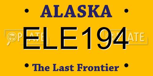 ELE194 Alaska License Plate