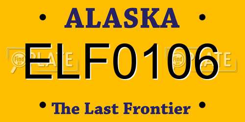 ELF0106 Alaska License Plate