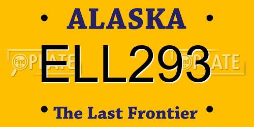 ELL293 Alaska License Plate