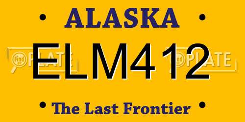 ELM412 Alaska License Plate