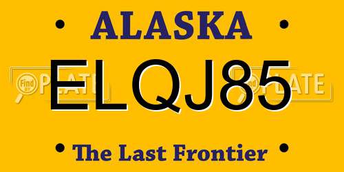 ELQJ85 Alaska License Plate