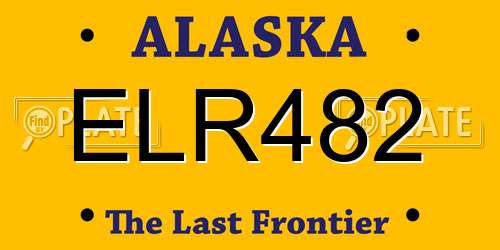 ELR482 Alaska License Plate