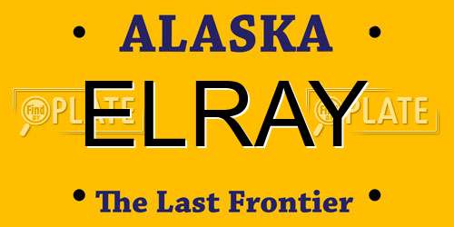 ELRAY Alaska License Plate