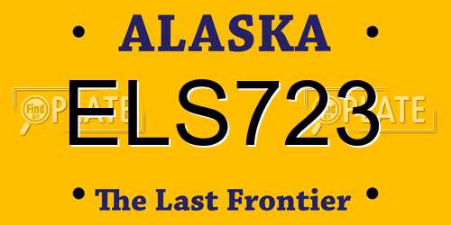 ELS723 Alaska License Plate