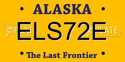 ELS72E Alaska License Plate