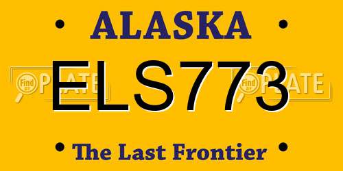 ELS773 Alaska License Plate