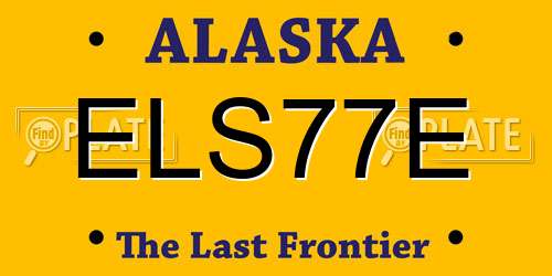 ELS77E Alaska License Plate