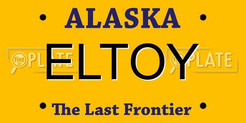ELTOY Alaska License Plate