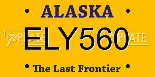 ELY560 Alaska License Plate