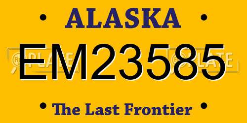EM23585 Alaska License Plate