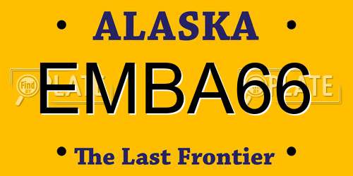 EMBA66 Alaska License Plate