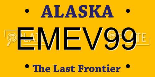 EMEV99 Alaska License Plate