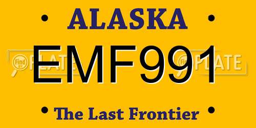 EMF991 Alaska License Plate