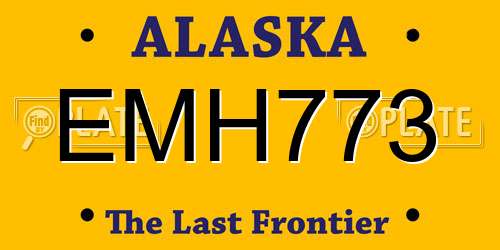 EMH773 Alaska License Plate