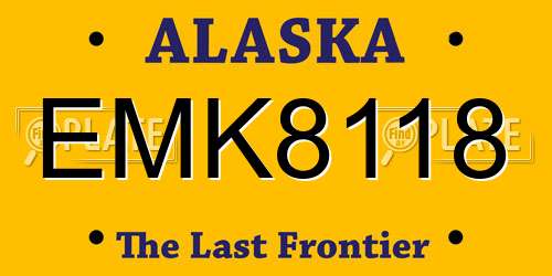 EMK8118 Alaska License Plate