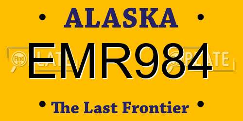 EMR984 Alaska License Plate