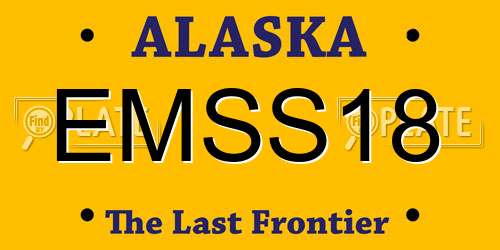 EMSS18 Alaska License Plate