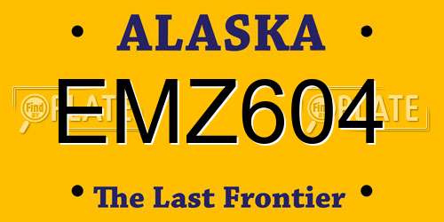 EMZ604 Alaska License Plate