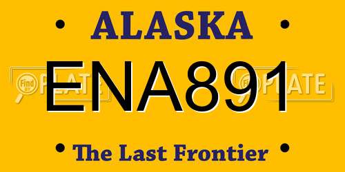 ENA891 Alaska License Plate