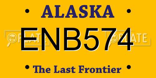 ENB574 Alaska License Plate