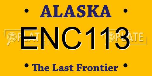 ENC113 Alaska License Plate