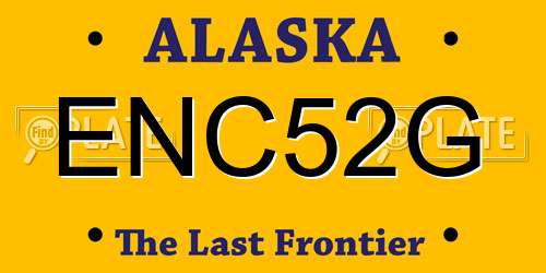 ENC52G Alaska License Plate