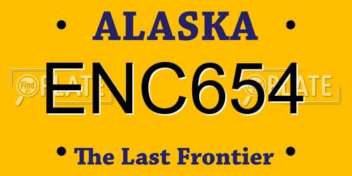 ENC654 Alaska License Plate