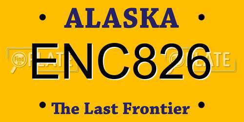 ENC826 Alaska License Plate