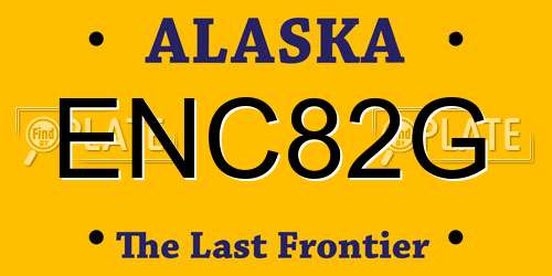 ENC82G Alaska License Plate