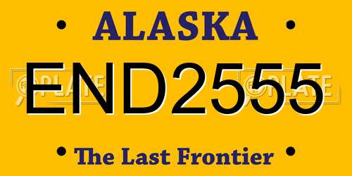 END2555 Alaska License Plate