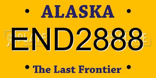 END2888 Alaska License Plate