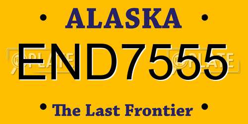 END7555 Alaska License Plate