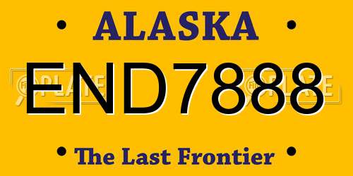 END7888 Alaska License Plate