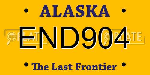 END904 Alaska License Plate